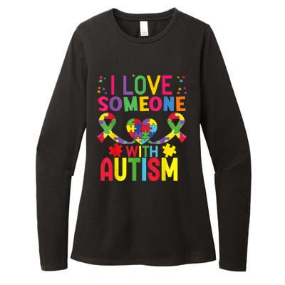 I Love Someone With Autism Awareness Gift Womens CVC Long Sleeve Shirt