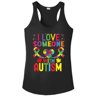 I Love Someone With Autism Awareness Gift Ladies PosiCharge Competitor Racerback Tank