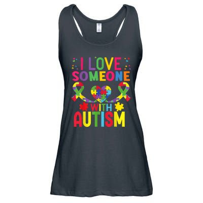 I Love Someone With Autism Awareness Gift Ladies Essential Flowy Tank