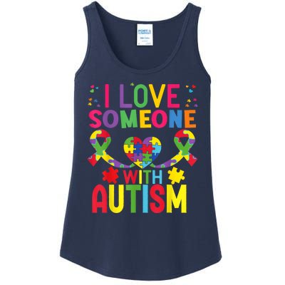 I Love Someone With Autism Awareness Gift Ladies Essential Tank