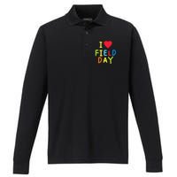 I Love School Field Day Performance Long Sleeve Polo