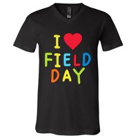 I Love School Field Day V-Neck T-Shirt