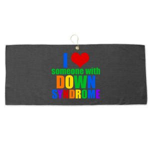 I Love Someone With Down Syndrome Gift Large Microfiber Waffle Golf Towel