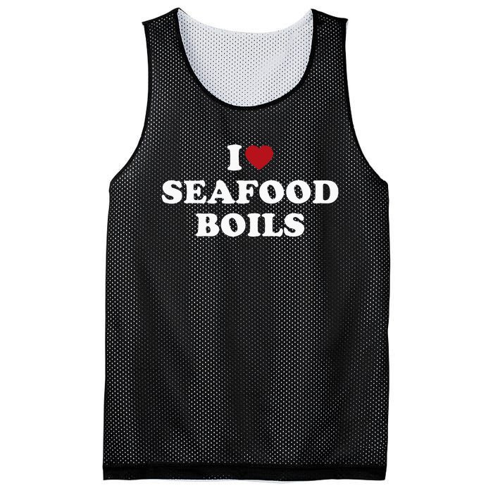 I Love Seafood Boils Mesh Reversible Basketball Jersey Tank