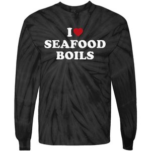 I Love Seafood Boils Tie-Dye Long Sleeve Shirt