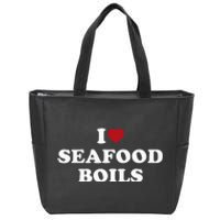 I Love Seafood Boils Zip Tote Bag