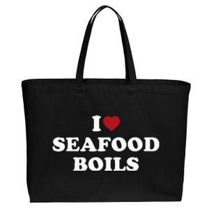 I Love Seafood Boils Cotton Canvas Jumbo Tote