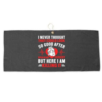 I Look So Good After Open Heart Surgery Bypass Surgery Gift Large Microfiber Waffle Golf Towel