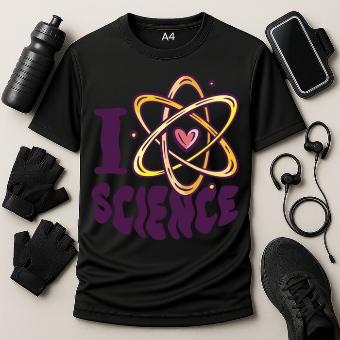 I Love Science Cooling Performance Crew T-Shirt