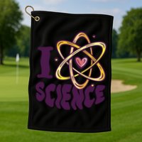 I Love Science Golf Towel