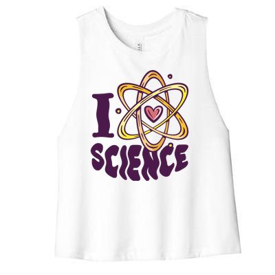 I Love Science Women's Racerback Cropped Tank