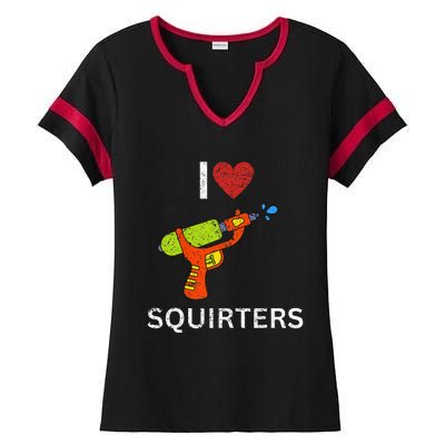 I Love Squirters Ladies Halftime Notch Neck Tee