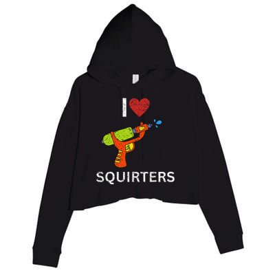 I Love Squirters Crop Fleece Hoodie