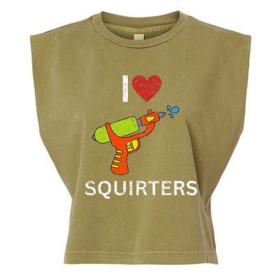 I Love Squirters Garment-Dyed Women's Muscle Tee