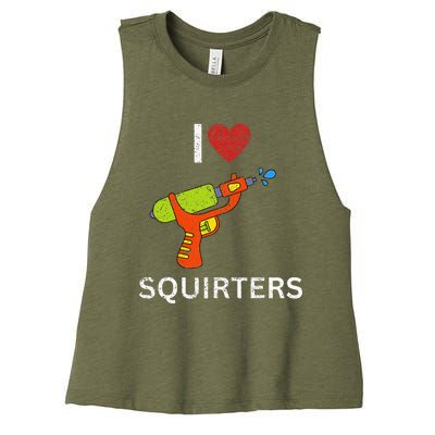 I Love Squirters Women's Racerback Cropped Tank