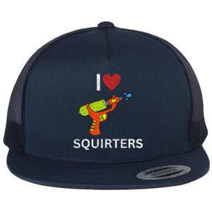 I Love Squirters Flat Bill Trucker Hat