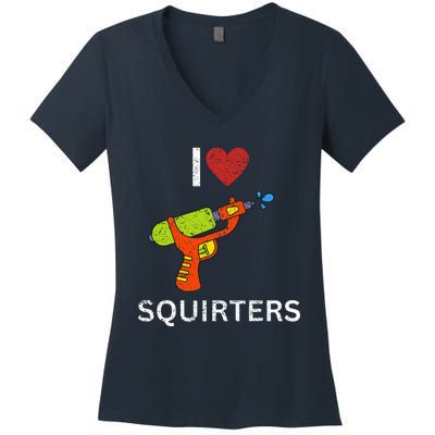 I Love Squirters Women's V-Neck T-Shirt