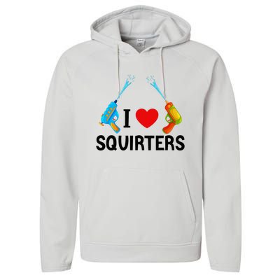 I Love Squirters Performance Fleece Hoodie