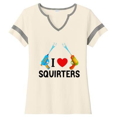 I Love Squirters Ladies Halftime Notch Neck Tee