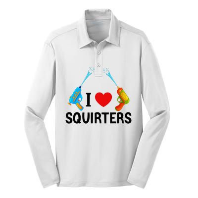 I Love Squirters Silk Touch Performance Long Sleeve Polo