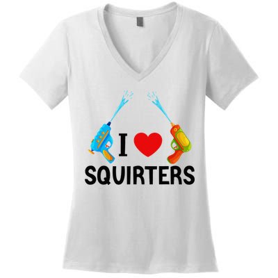 I Love Squirters Women's V-Neck T-Shirt