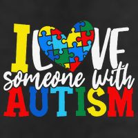 I Love Someone With Autism Autistic Awareness 7 Panel Mesh Trucker Snapback Hat