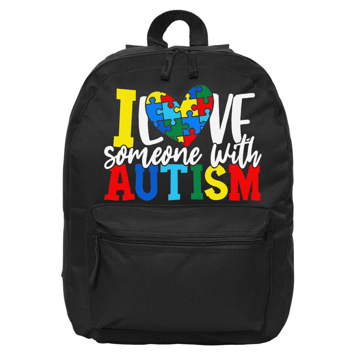 I Love Someone With Autism Autistic Awareness 16 in Basic Backpack
