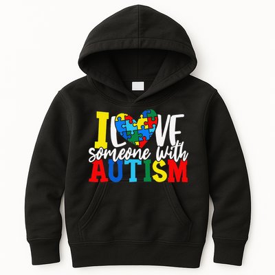 I Love Someone With Autism Autistic Awareness Kids Hoodie