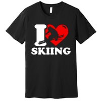 I Love Skiing Gift For Skier Premium T-Shirt