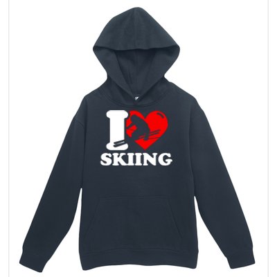 I Love Skiing Gift For Skier Urban Pullover Hoodie