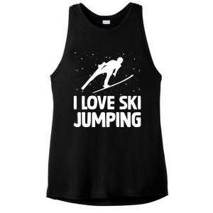 I Love Ski Jumping Winter Sports Ramp Lover SkiJumping Fan Gift Ladies PosiCharge Tri-Blend Wicking Tank