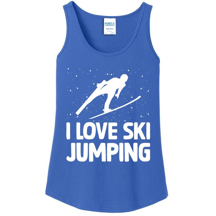 I Love Ski Jumping Winter Sports Ramp Lover SkiJumping Fan Gift Ladies Essential Tank