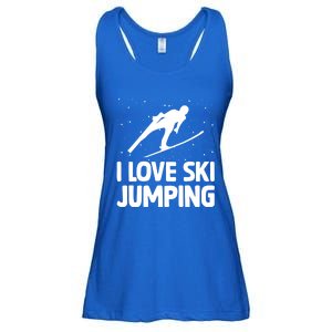 I Love Ski Jumping Winter Sports Ramp Lover SkiJumping Fan Gift Ladies Essential Flowy Tank