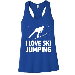 I Love Ski Jumping Winter Sports Ramp Lover SkiJumping Fan Gift Women's Racerback Tank