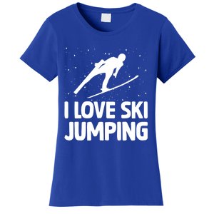 I Love Ski Jumping Winter Sports Ramp Lover SkiJumping Fan Gift Women's T-Shirt