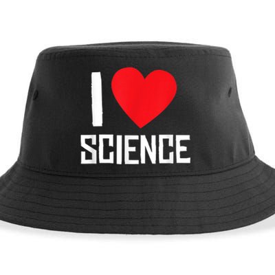 I Love Science Heart Nerd Sustainable Bucket Hat