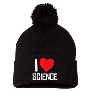 I Love Science Heart Nerd Pom Pom 12in Knit Beanie