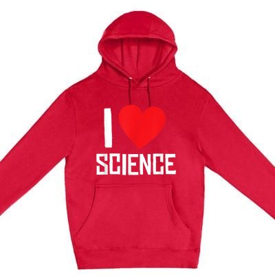 I Love Science Heart Nerd Premium Pullover Hoodie