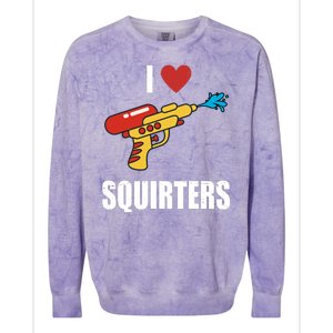 I Love Squirters Funny Water Gun Colorblast Crewneck Sweatshirt