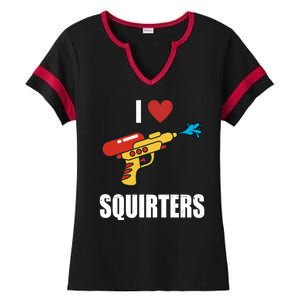 I Love Squirters Funny Water Gun Ladies Halftime Notch Neck Tee