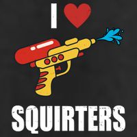 I Love Squirters Funny Water Gun 7 Panel Mesh Trucker Snapback Hat