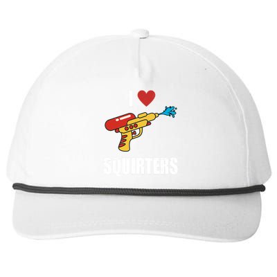 I Love Squirters Funny Water Gun Snapback Five-Panel Rope Hat