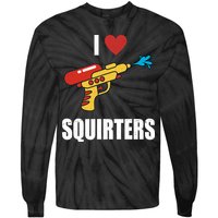 I Love Squirters Funny Water Gun Tie-Dye Long Sleeve Shirt