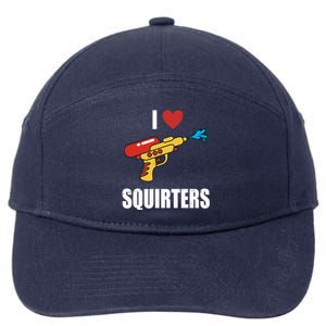 I Love Squirters Funny Water Gun 7-Panel Snapback Hat