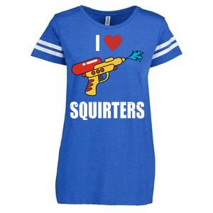 I Love Squirters Funny Water Gun Enza Ladies Jersey Football T-Shirt