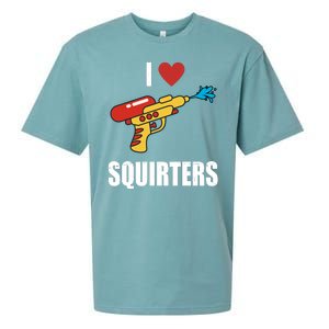 I Love Squirters Funny Water Gun Sueded Cloud Jersey T-Shirt