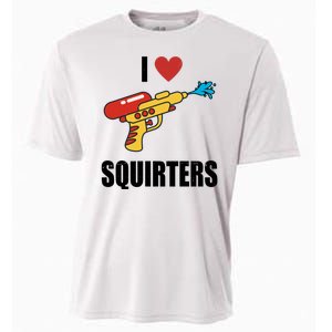 I Love Squirters Funny Water Gun Cooling Performance Crew T-Shirt