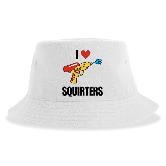 I Love Squirters Funny Water Gun Sustainable Bucket Hat