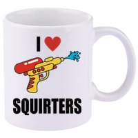 I Love Squirters Funny Water Gun 11oz C Handle Ceramic Mug