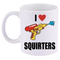 I Love Squirters Funny Water Gun 11oz C Handle Ceramic Mug
